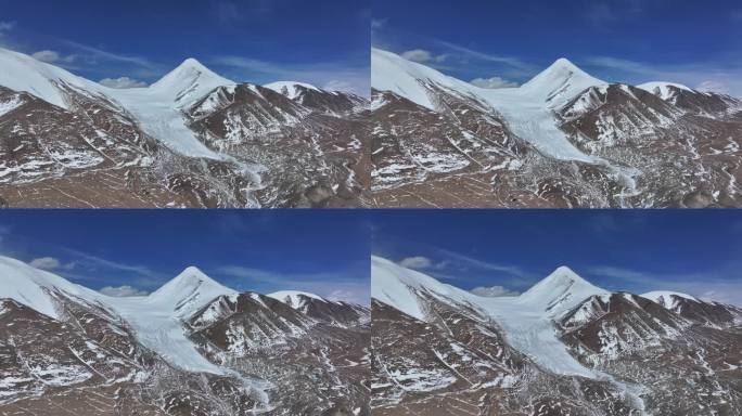 玉珠峰下的冰川风景