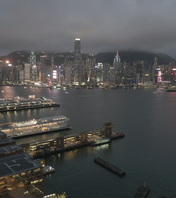 香港维港竖屏 4K log 航拍素材