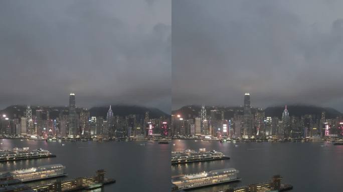 香港维港竖屏 4K log 航拍素材