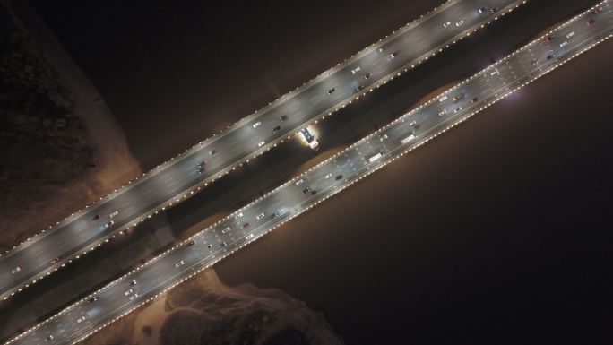 【4K】哈尔滨江边夜色游船过桥