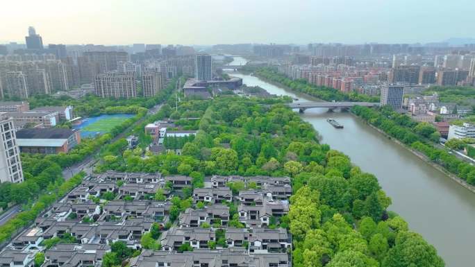 杭州市拱墅区拱宸桥高楼大厦航拍城市风景视