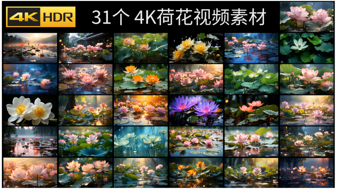 4K荷花视频合集