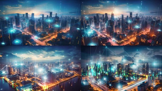 数字城市科技背景合集 城市宣传片科技城市