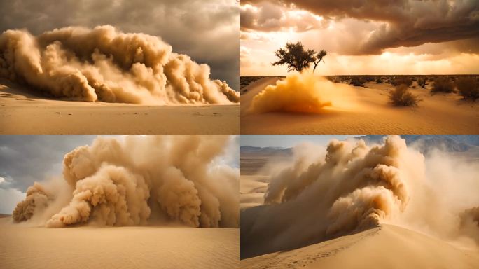 沙城暴沙漠风暴恶劣天气合集