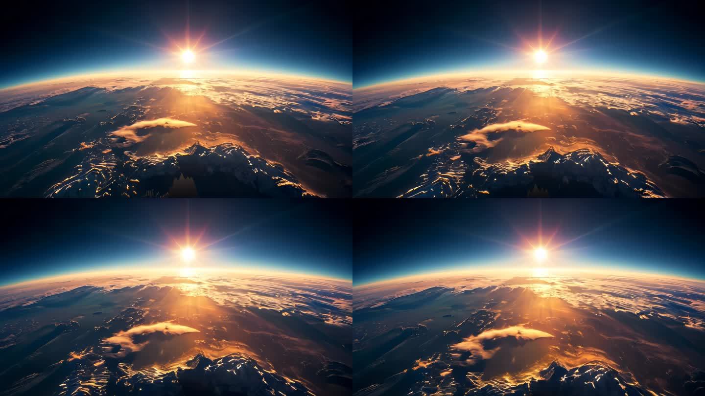地球太阳日出大气星球太空行星元素