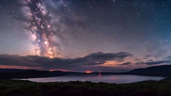 唯美星空夜景银河延时