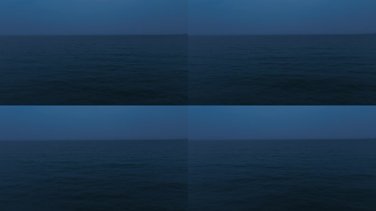 夜晚大海航拍海面海洋海平面晚上大海风景