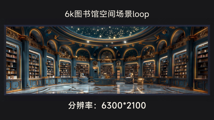 6k图书馆空间场景loop