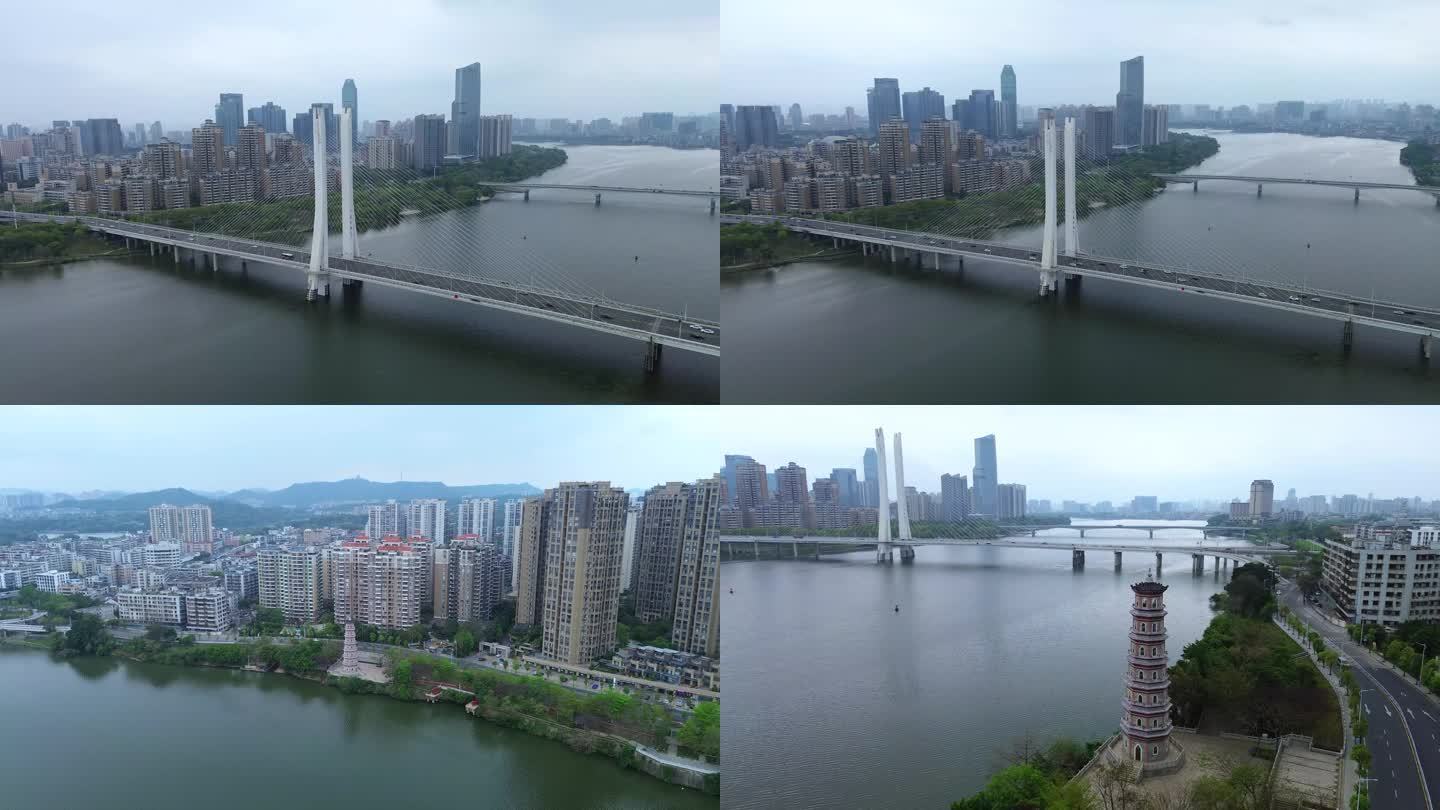 4K航拍短片.惠州文星塔和合生大桥