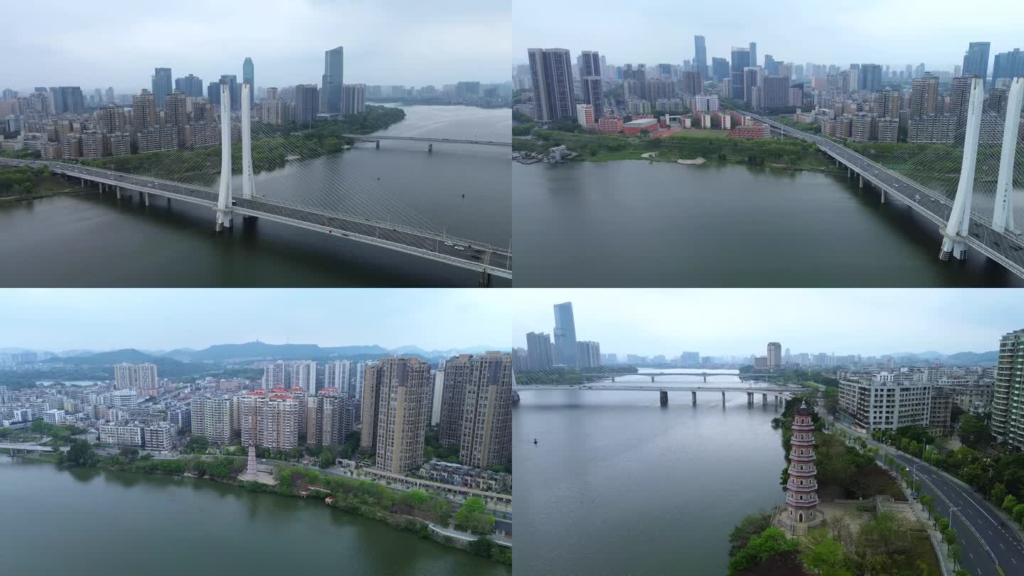 [4K]航拍素材.惠州文星塔和合生大桥