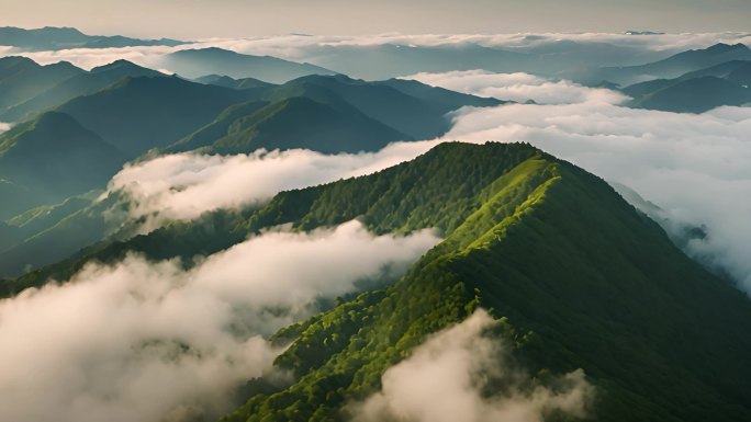 气势磅礴的山脉云海