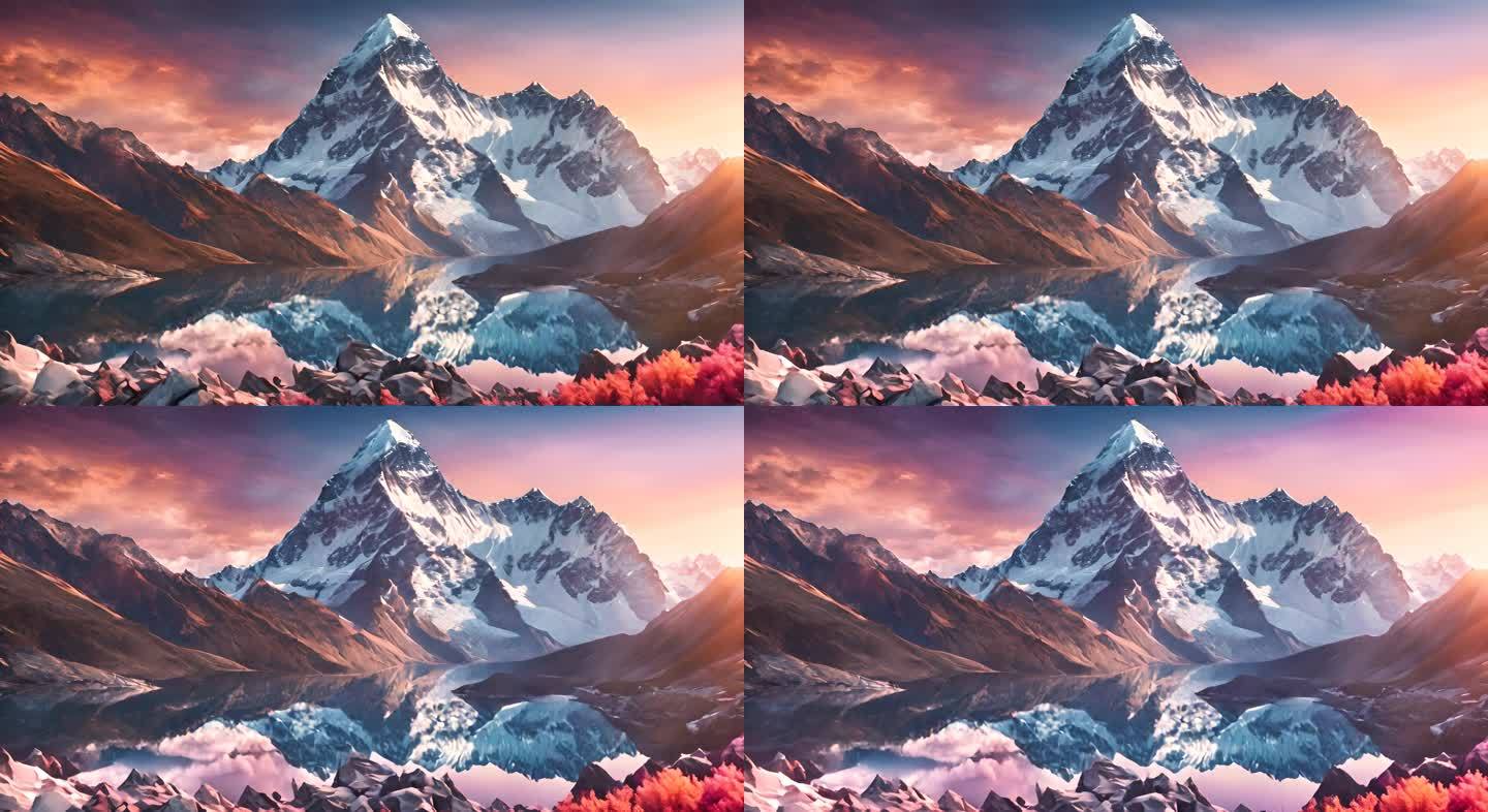 彩色山体山体自然风景