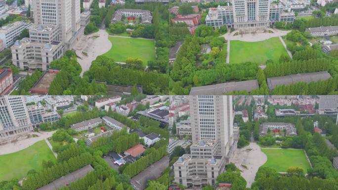 上海市复旦大学邯郸校区航拍校园风景风光素