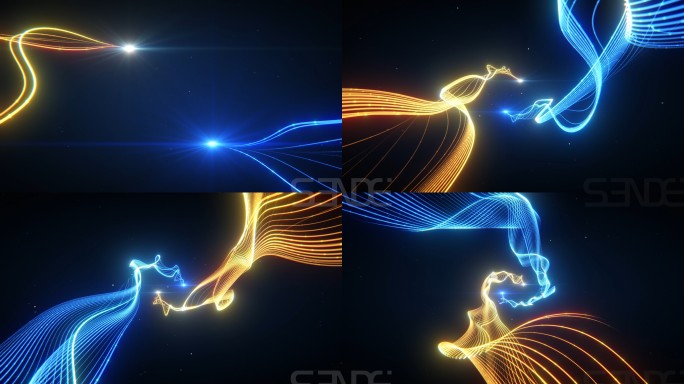 粒子光线汇聚logo演绎 工程