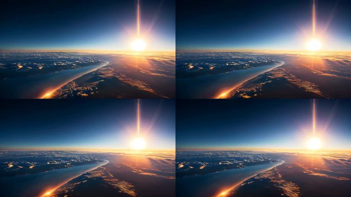 地球太阳日出大气星球太空行星元素