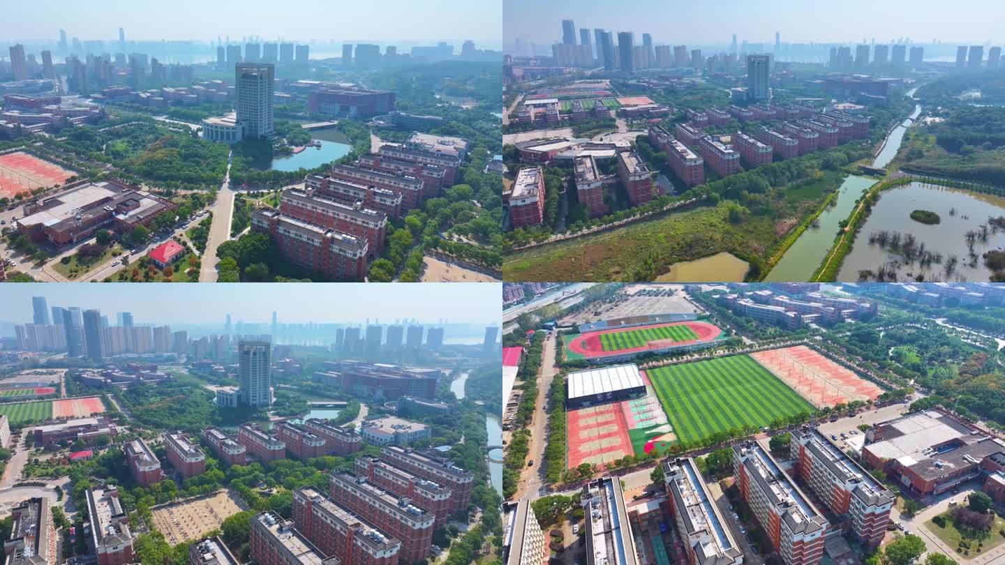 江西南昌航空大学前湖校区校园航拍风景风光