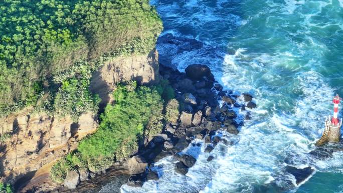 广西北海涠洲岛鳄鱼山景区航拍全景