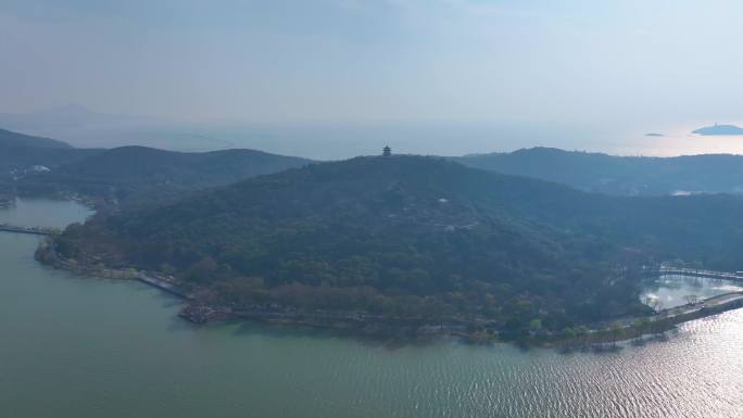 江苏省无锡太湖鼋头渚风景区航拍风景区国家