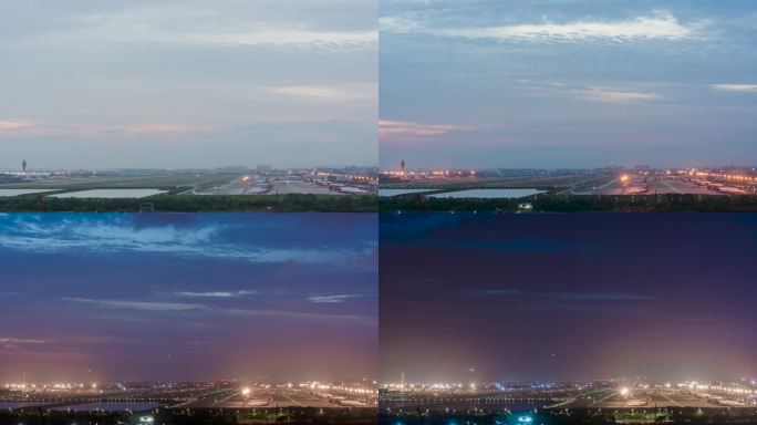 深圳机场机坪航站楼跑道延时摄影
