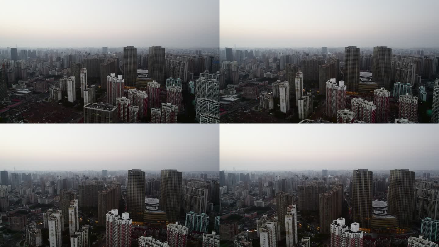 上海虹口区太阳宫商业中心航拍长镜头