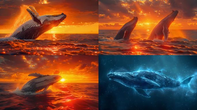 鲸鱼 蓝鲸 森林氧吧 意境视频 生态和谐