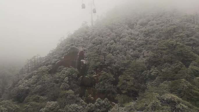 安徽黄山索道缆车雪山美景风景视频素材40