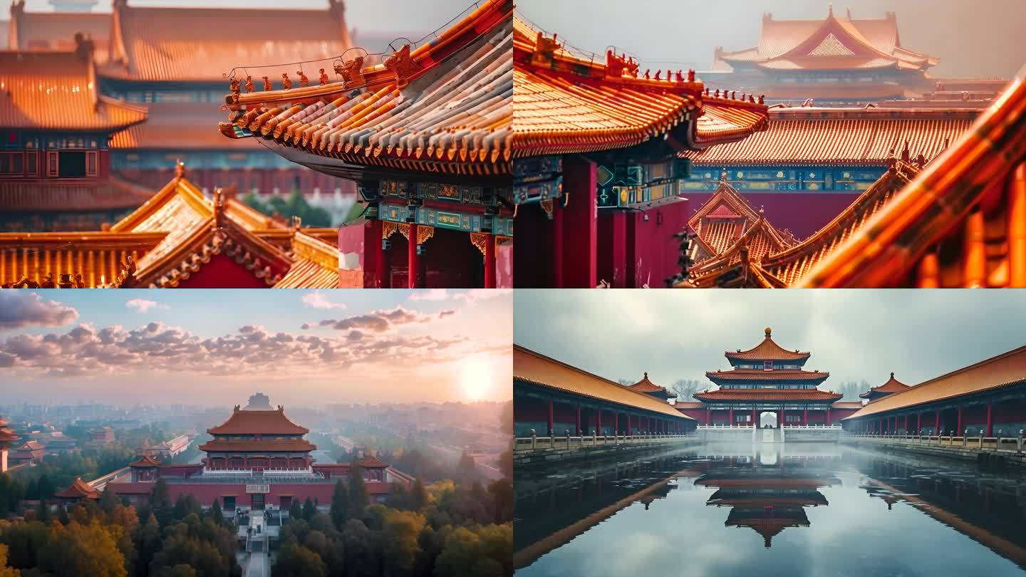 中国祖国首都北京市故宫地标ai素材原创中