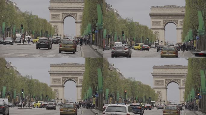 Log原视频 | 法国巴黎凯旋门街景车流