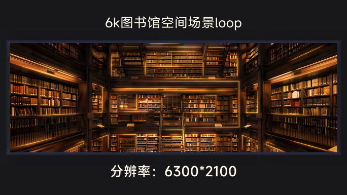 6k图书馆空间场景loop