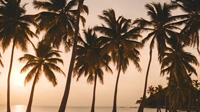 海滩上的椰子树