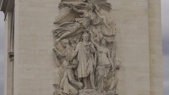 法国巴黎雕塑凯旋门外景人文绘画街景