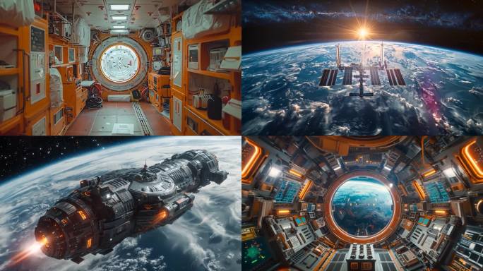 太空探索宇宙飞船空间站科技科幻ai素材原
