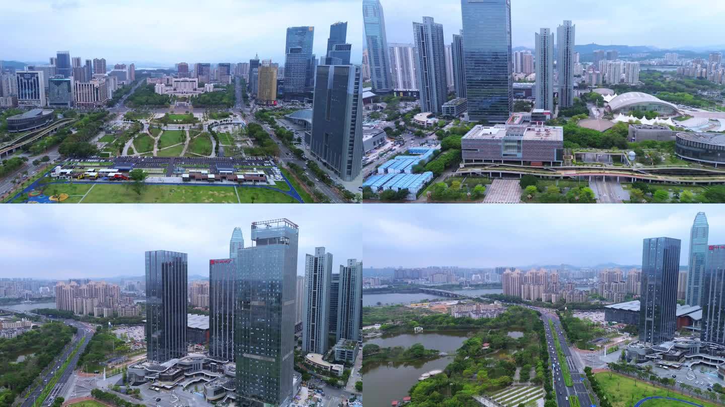 4K航拍短片.惠州市民公园都市风光