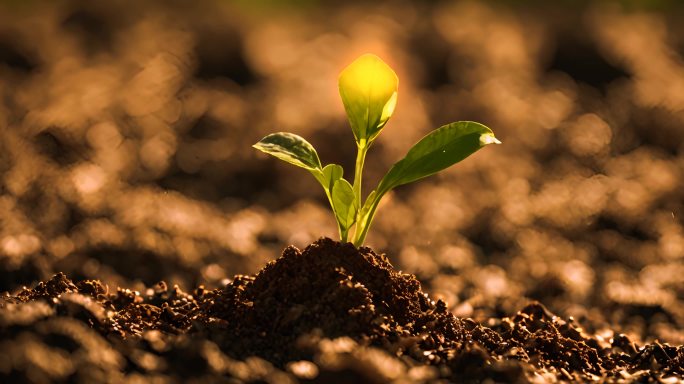 植物阳光生命力泥土土壤绿色希望