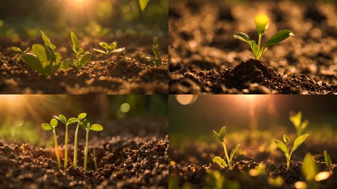 植物阳光生命力泥土土壤绿色希望
