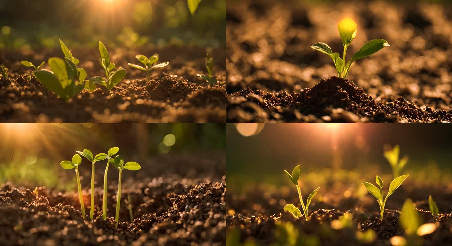 植物阳光生命力泥土土壤绿色希望