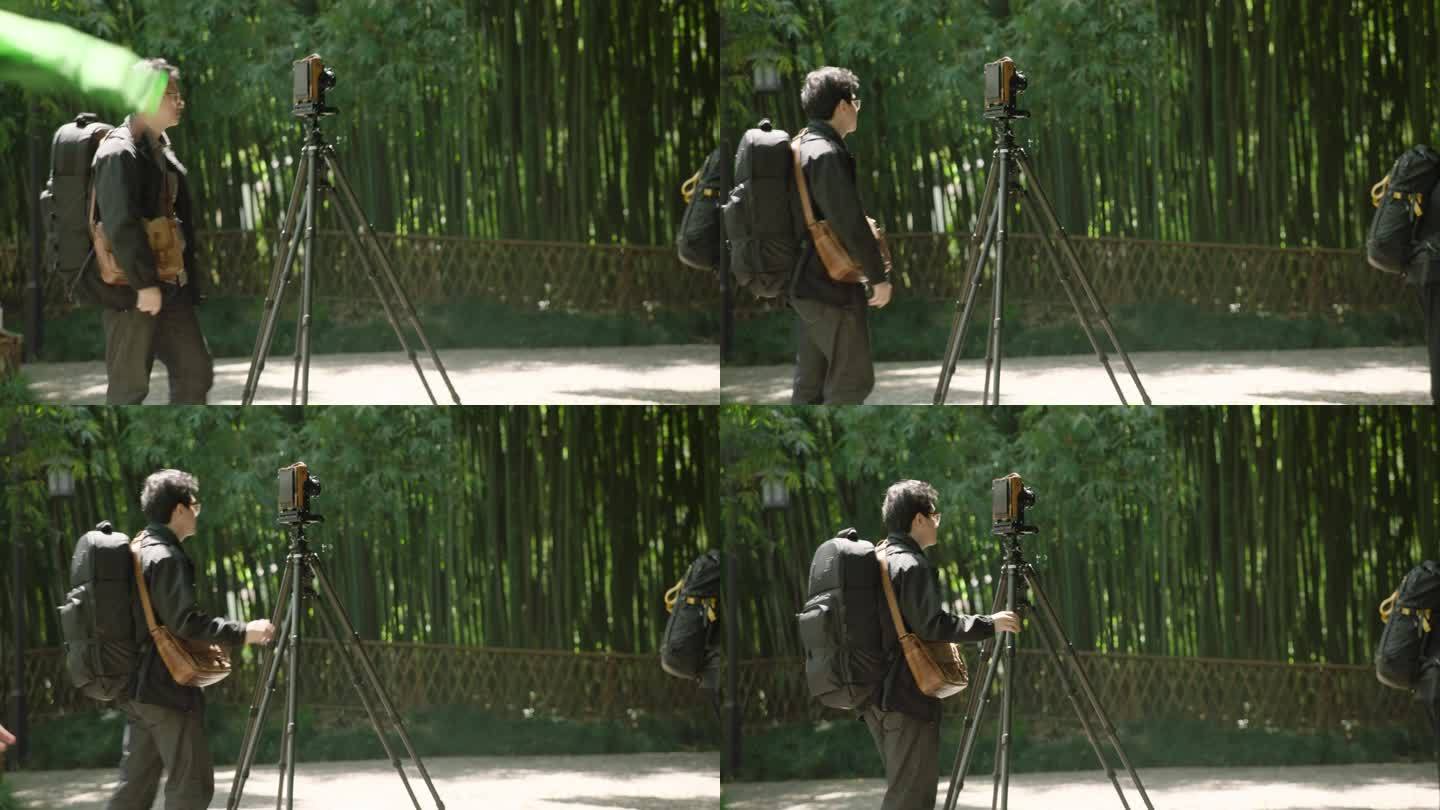 照相机 拍摄胶卷相机公园树林