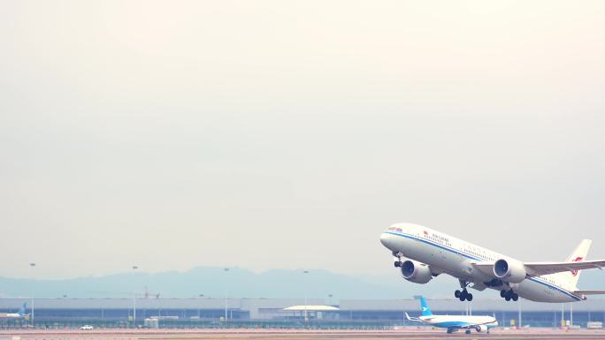 机场飞机滑行起飞降落空港国际机场塔台