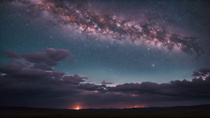 唯美星空银河延时摄影背景