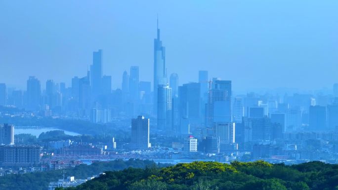 城市航拍全景大气画面空镜