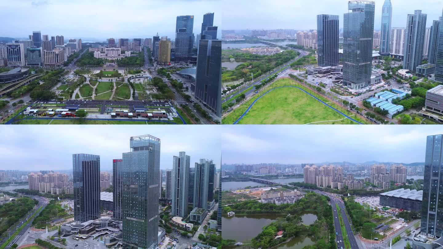 [4K]航拍素材.惠州市民广场城市风光