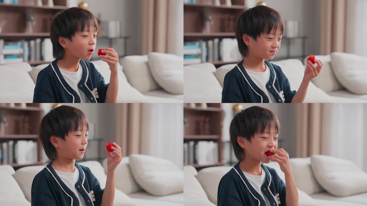 吃草莓的孩子