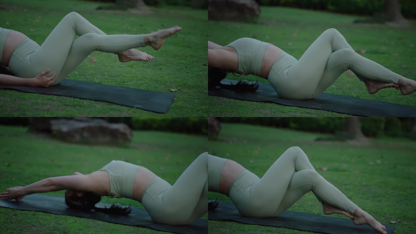 瑜伽户外美女瑜伽瑜伽教练普拉提运动锻炼