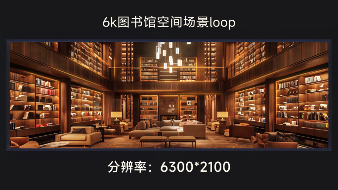 6k图书馆空间场景loop