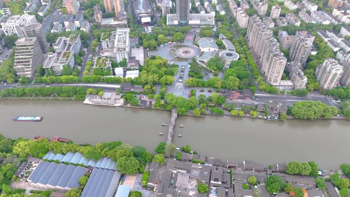 杭州市拱墅区拱宸桥高楼大厦航拍城市风景视