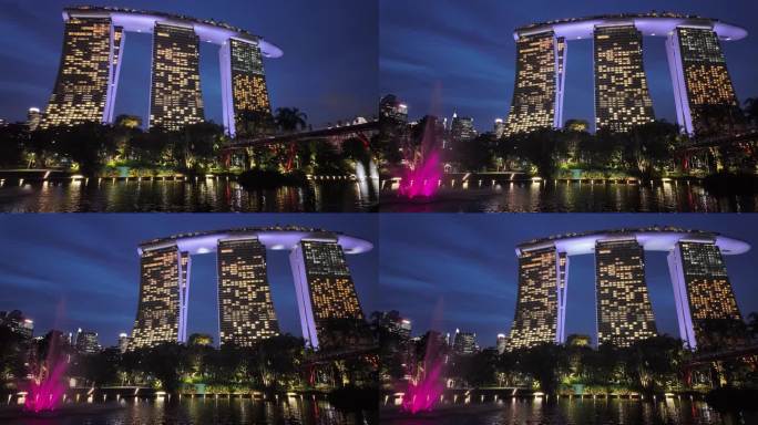 夜幕下的奇迹：新加坡金沙酒店的璀璨夜景
