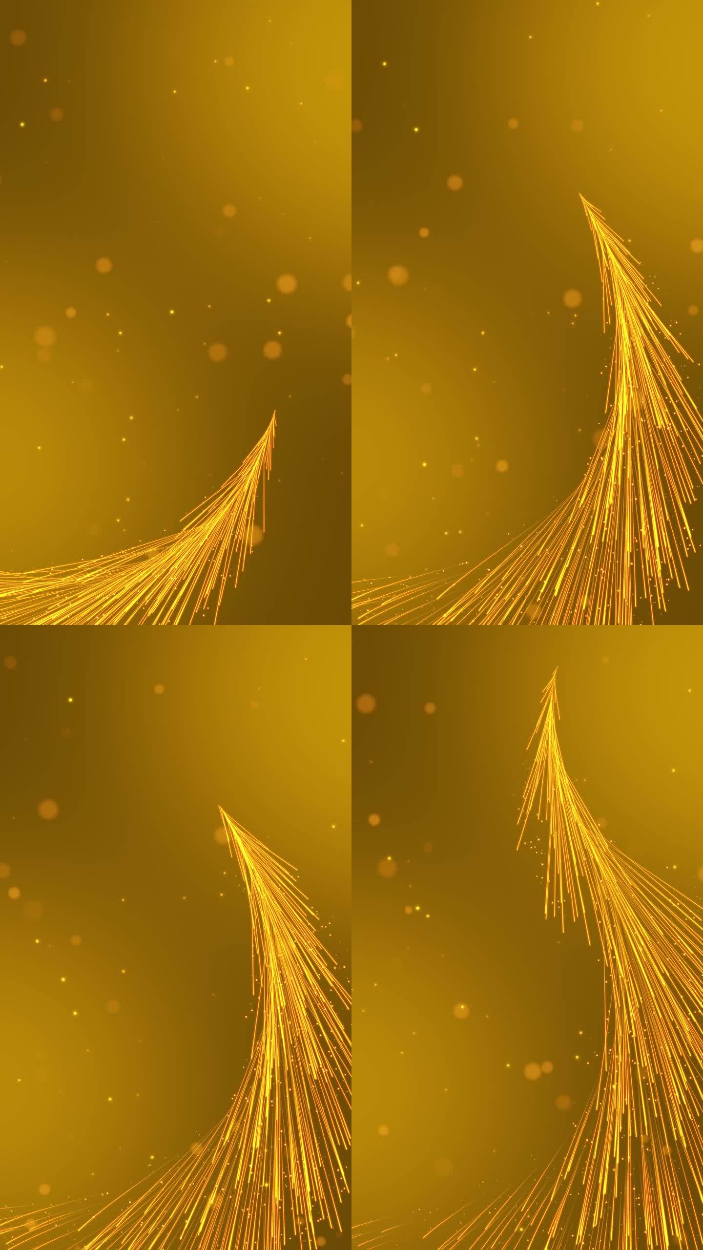 金色粒子背景 竖屏金色生长粒子