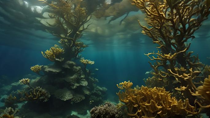 浅海海底珊瑚海带