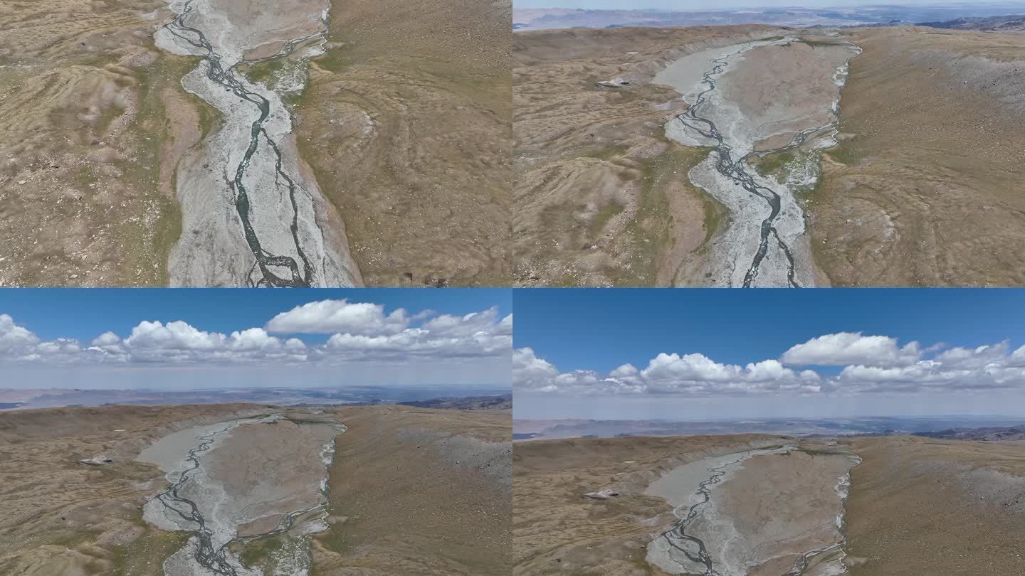 大自然冰川融水河流水资源