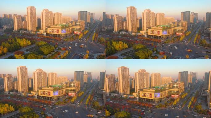 杭州下沙城市街景航拍